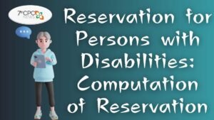 Reservation for Persons with Disabilities Computation of Reservation