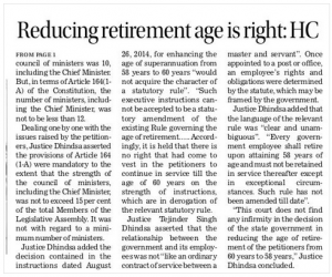 Reducing retirement age is right HC