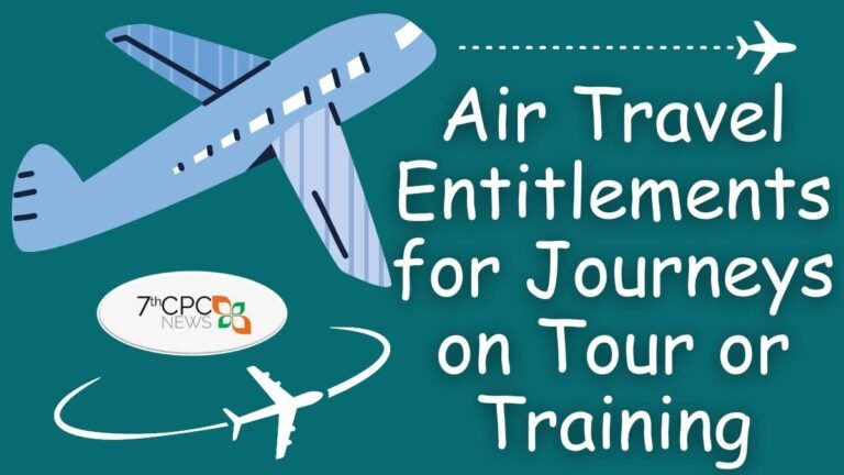 Air Travel Entitlements for Journeys on Tour or Training