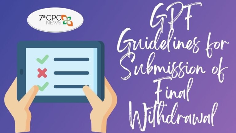 GPF Guidelines for Submission of Final Withdrawal