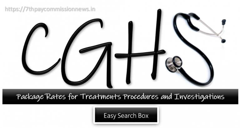 CGHS Package Rates for Treatments Procedures and Investigations - Easy Search Box
