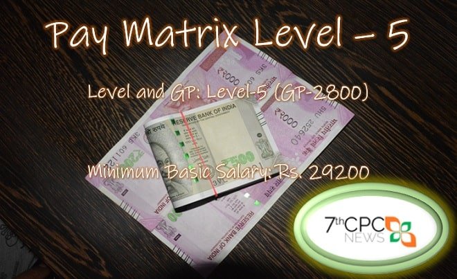 pay matrix level 5 hand salary calculation