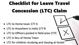 Checklist for Leave Travel Concession (LTC) Claim - LTC in lieu of Home Town
