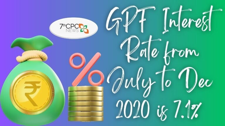 GPF Interest Rate from July to Dec 2020 is 7.1%