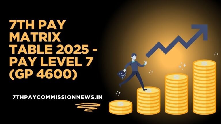 7th Pay Matrix Table 2025 - Pay Level 7 (GP 4600)