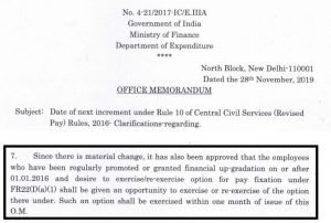 Clarification on the Date of Next Increment in 6 Months on Promotion 28.11.2019 DoE Order PDF Download