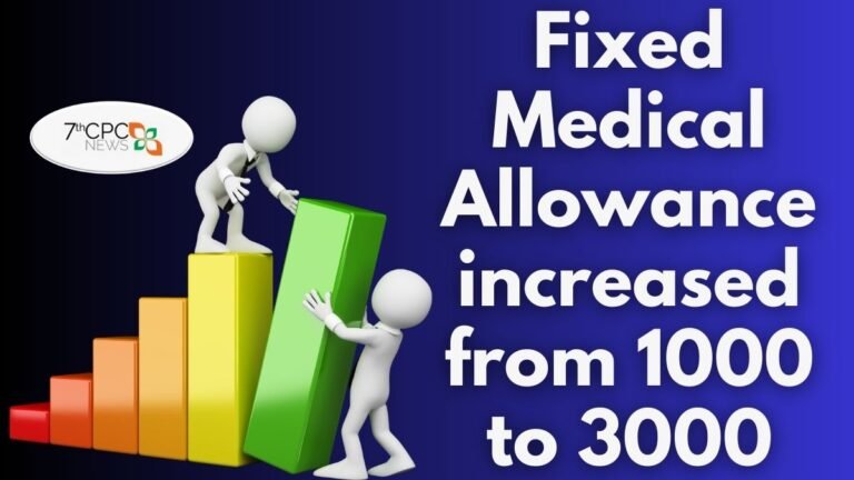 Fixed Medical Allowance increased from 1000 to 3000
