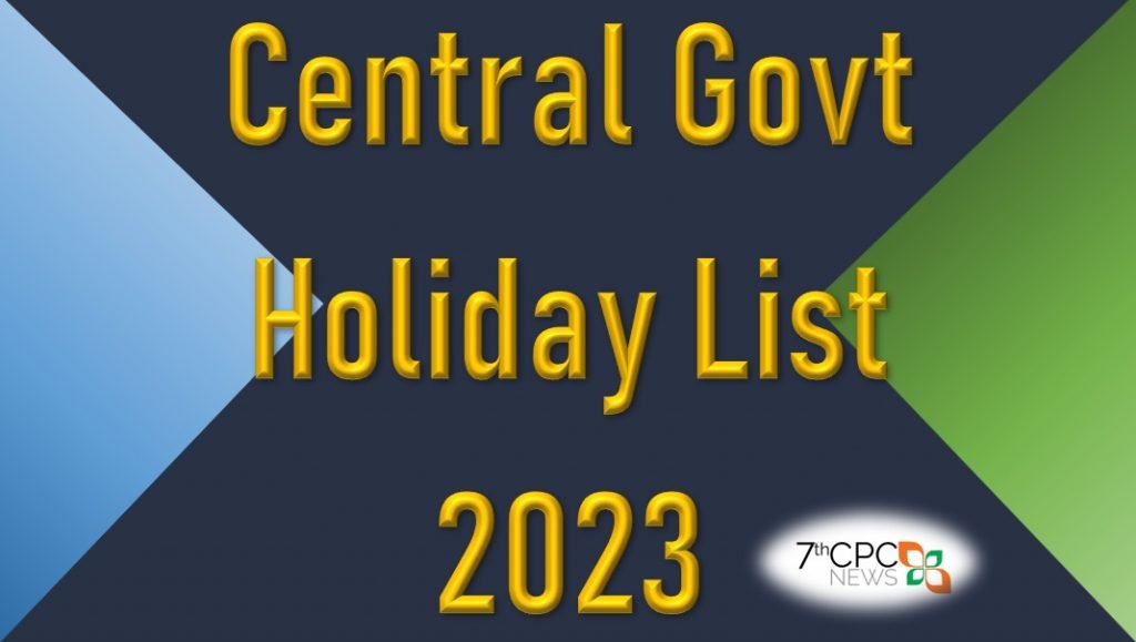 Central Government holiday list 2023 pdf download