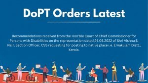 DoPT try to posting of Vishnu Nair in his hometown as per recommendations of CCPD!