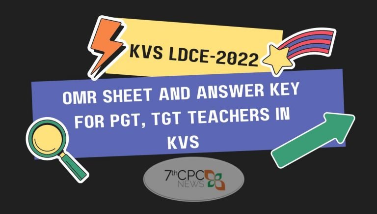 OMR Sheet and Answer Key for PGT, TGT Teachers in KVS 2023