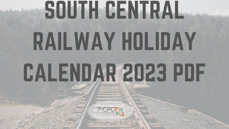 South Central Railway Holiday Calendar 2023 PDF