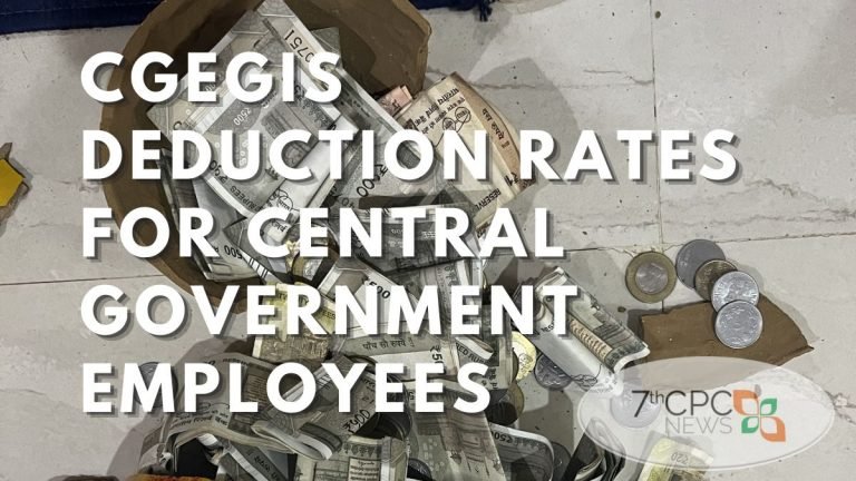 CGEGIS Deduction Rates for Central Govt Employees
