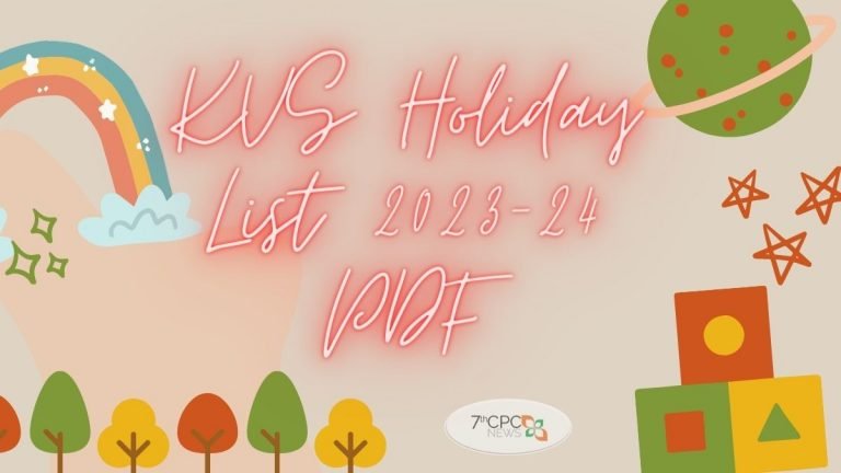 KV School Holiday List 2023-24 PDF Download