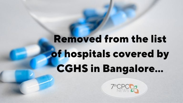 Being removed from the list of hospitals covered by CGHS in Bangalore