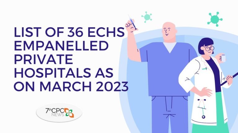 List of 36 ECHS Empanelled Private Hospitals as on March 2023