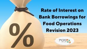 Rate of Interest on Bank Borrowings for Food operations 2023