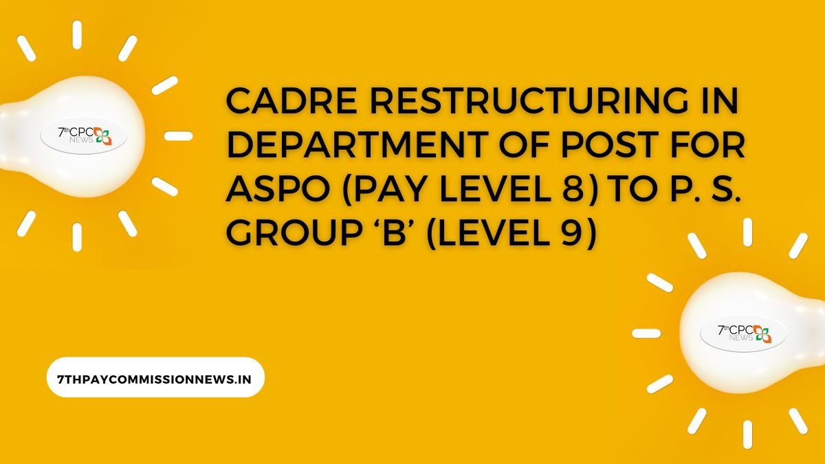 Cadre Restructuring in Department of Post 2023