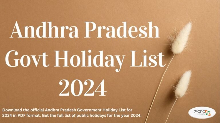 Andhra Pradesh Govt Holiday List 2024 PDF Download