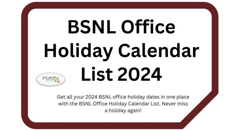 BSNL Holidays List 2024 PDF Download