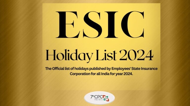 ESIC Holiday Calendar 2024 PDF