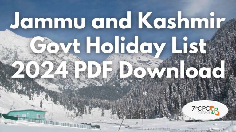 Jammu and Kashmir Govt Holiday List 2024 PDF Download