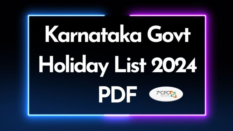 Karnataka Govt Holiday List 2024 PDF Download