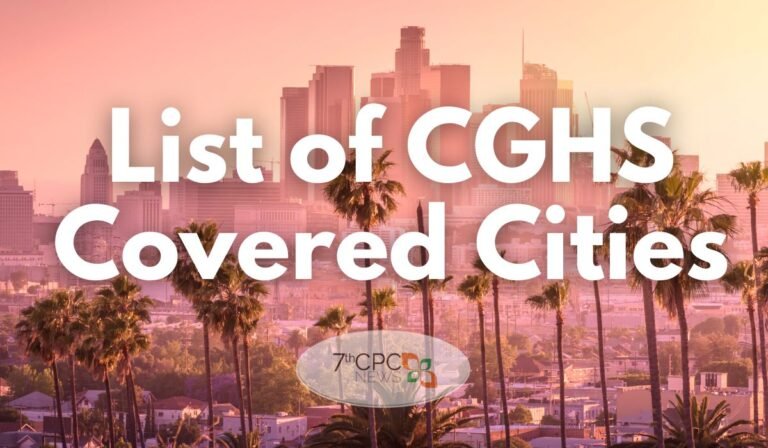 List of CGHS Covered Cities PDF