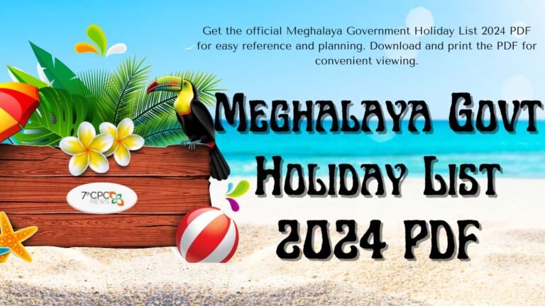 Meghalaya Govt Holiday List 2024 PDF Download