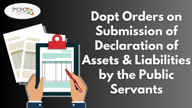 Dopt Orders on Submission of Declaration of Assets & Liabilities by the Public Servants