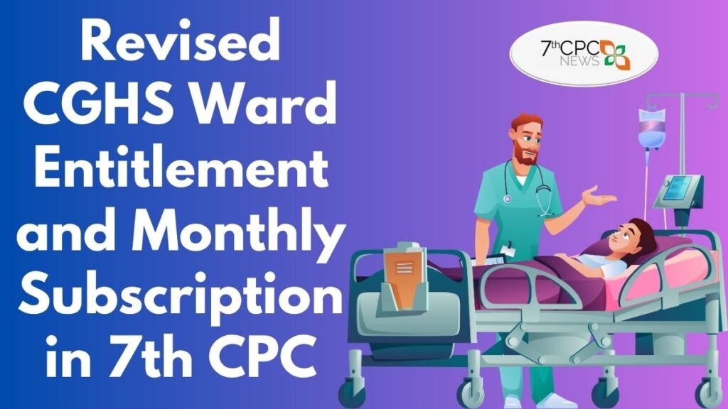 Revised CGHS Ward Entitlement and Monthly Subscription in 7th CPC