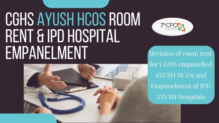 CGHS Empanelment & Room Rent for AYUSH HCOs, IPD