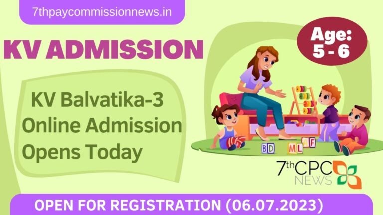 KVS Balvatika-3 Online Admission Opens Today (6.07.2023)