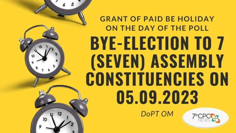 Bye-Election to 7 Assembly Seats on 05.09.2023 - Holiday Declared
