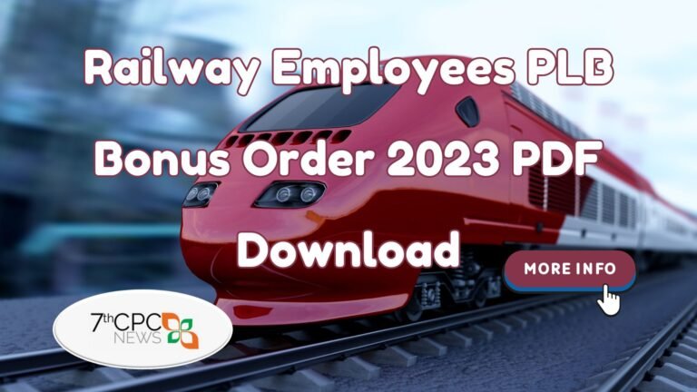 Railway Employees PLB Bonus Order 2023 PDF Download
