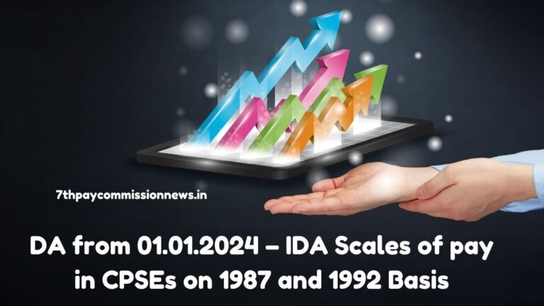 DA from 01.01.2024 – IDA Scales of pay in CPSEs on 1987 and 1992 Basis