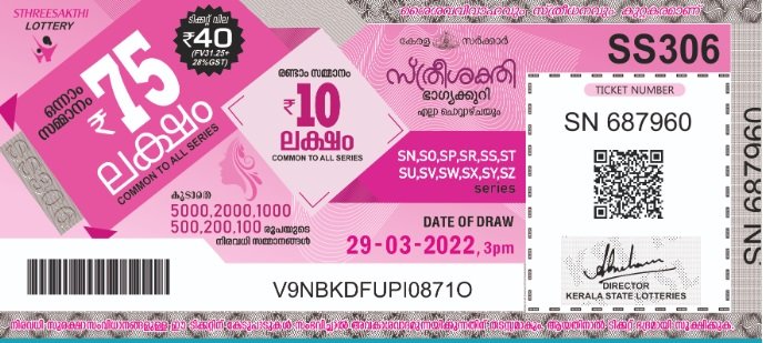 Sthree Sakthi Kerala Weekly Tuesday Lottery