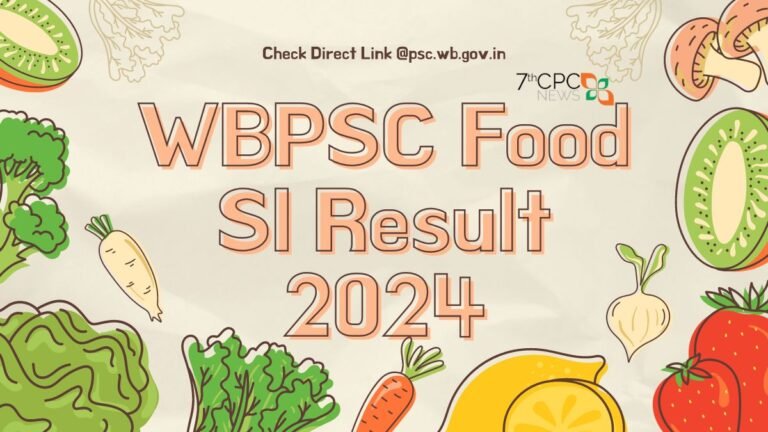 WBPSC Food SI Result 2024 Notification