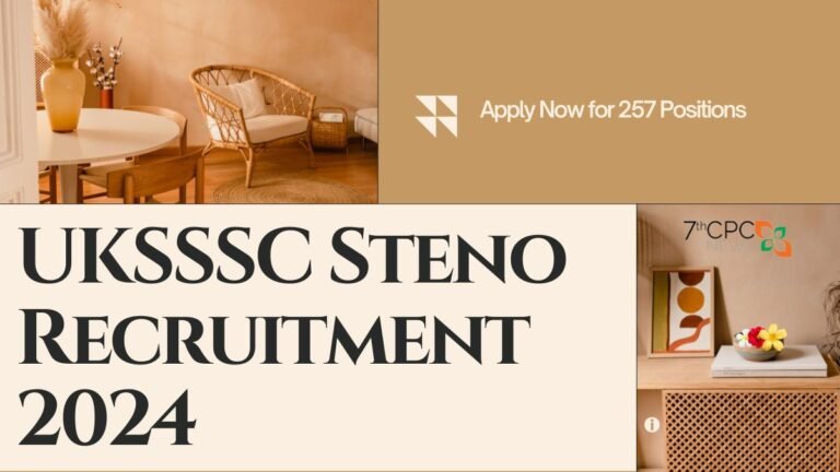 UKSSSC Steno Recruitment 2024