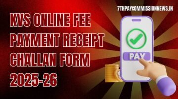 KVS Online Fee Payment Receipt Challan Form 2025-26