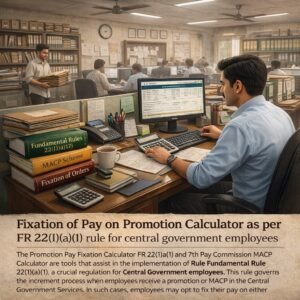 Fixation of Pay on Promotion Calculator as per FR 22(I)(a)(1) Rule