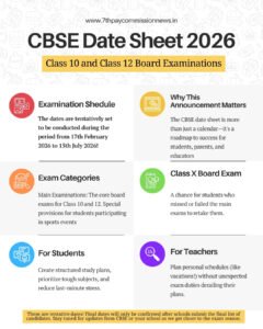 CBSE Board Examination Date Sheet 2026