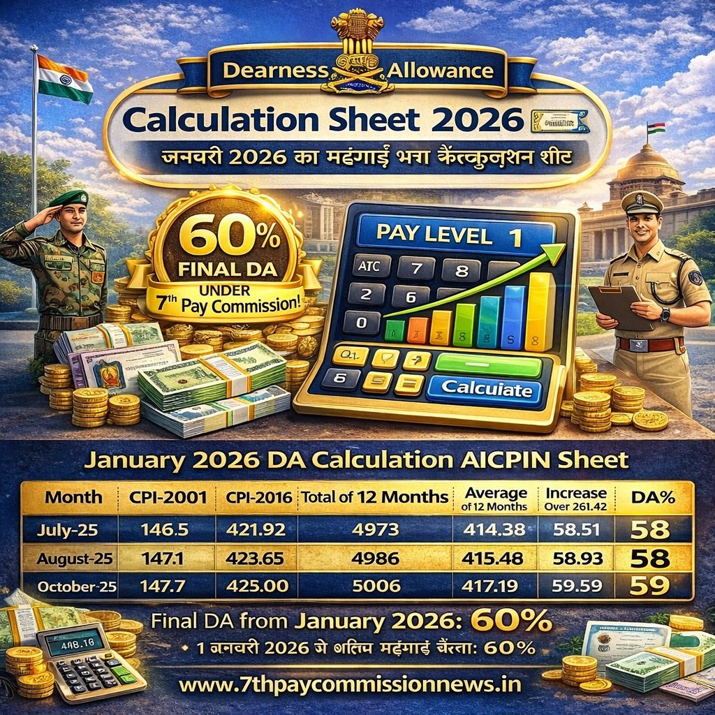 da 60 percentage from jan 2026 is confirmed