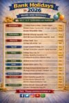 Bank Holiday Calendar 2026 Jan to Dec Complete List