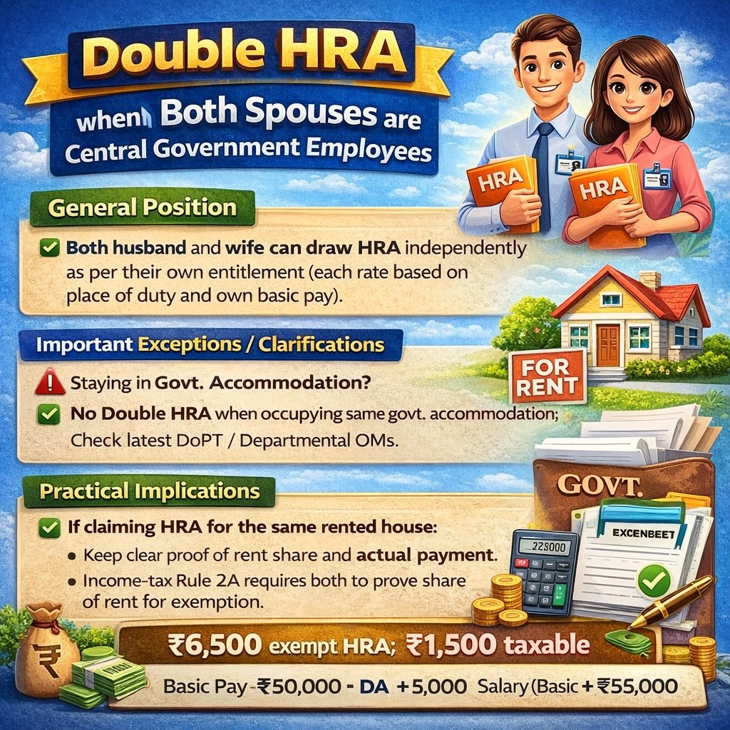 HRA when both spouses government employees rules