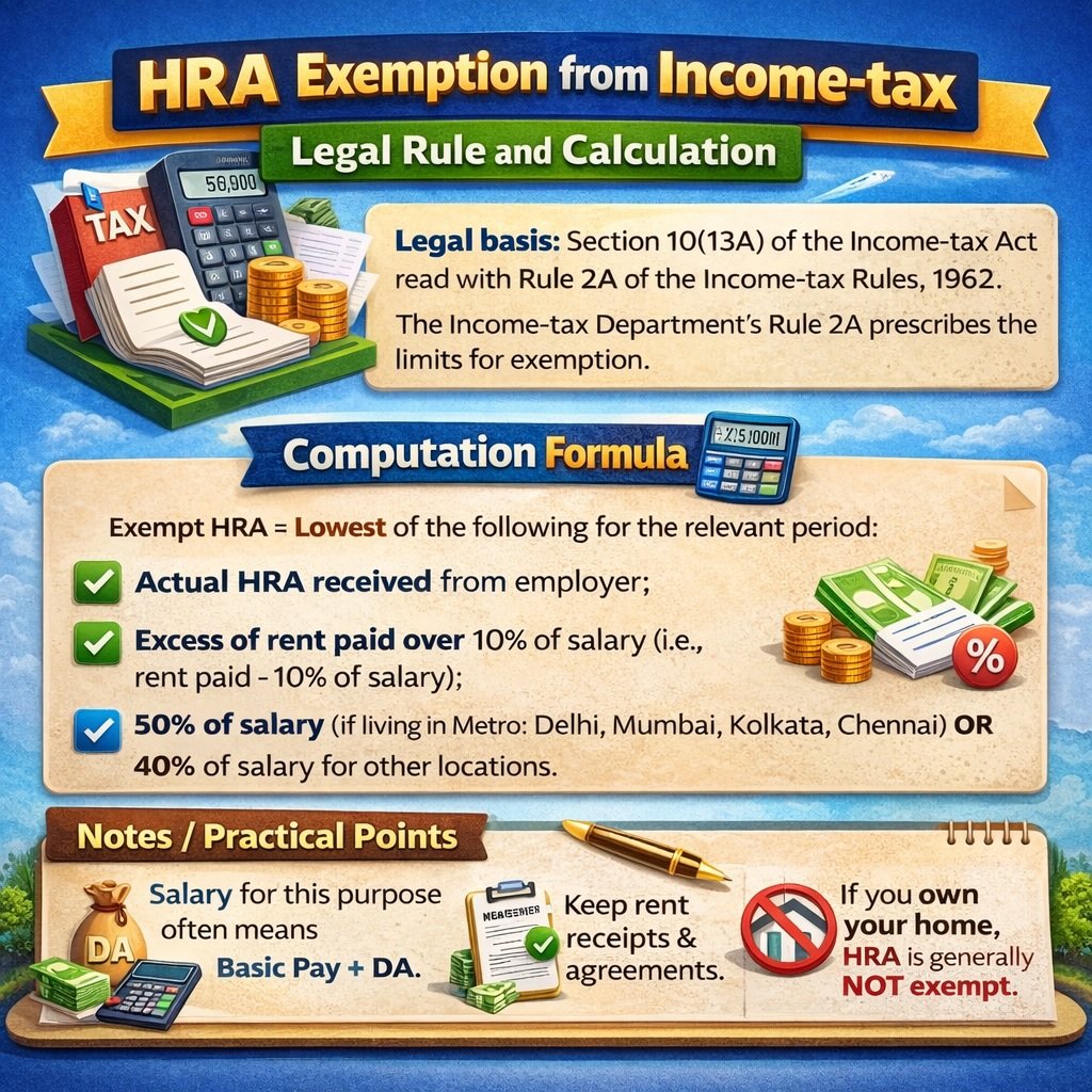 hra exemption from income tax for cg employees