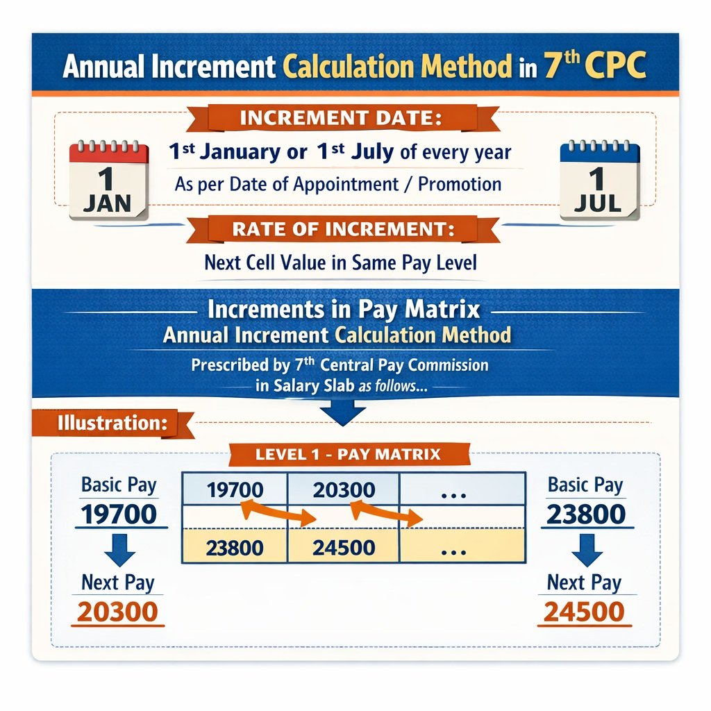 7th CPC Increment Chart - Date of Annual Increment Calculation