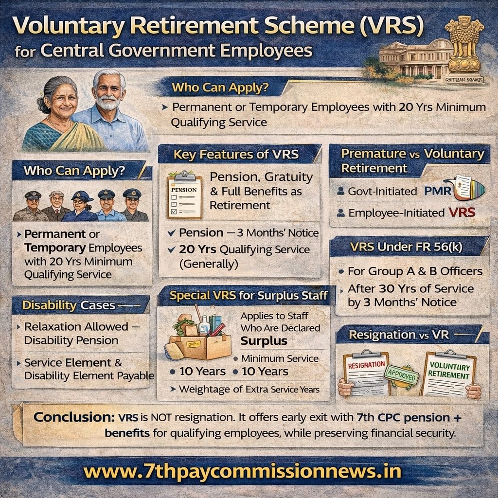 7th CPC Voluntary Retirement Scheme for Central Govt Employees 2026