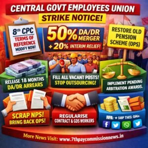 central government employees union strike notice 2026
