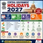 Central Government Holidays 2027 PDF DOWNLOAD